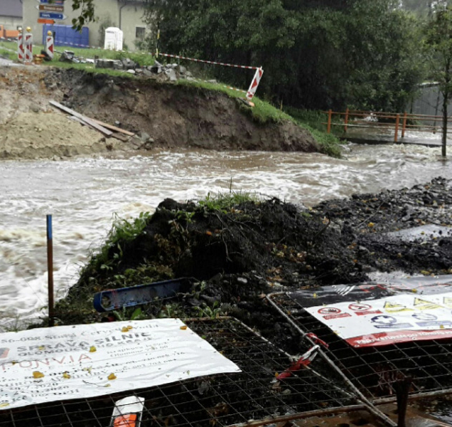 Hladiny řek na Jesenicku atakovaly II. povodňový stupeň