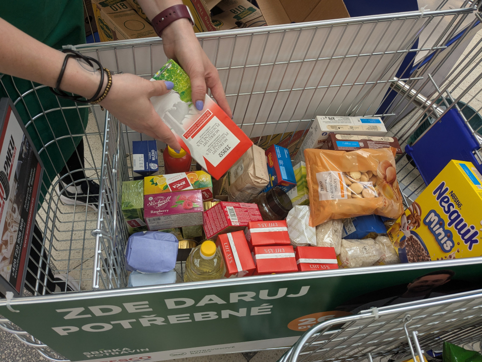 V potravinové sbírce zazářil Olomoucký kraj